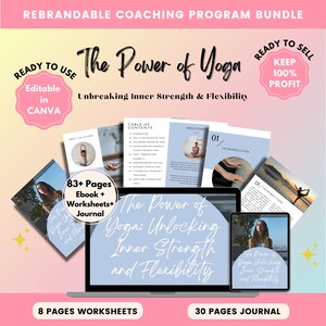 Done For You Yoga for Beginners Brandable Coaching Program,Workbook,Ebook | Content for Health Coaches, Yoga, Wellness, Meditation Coach
