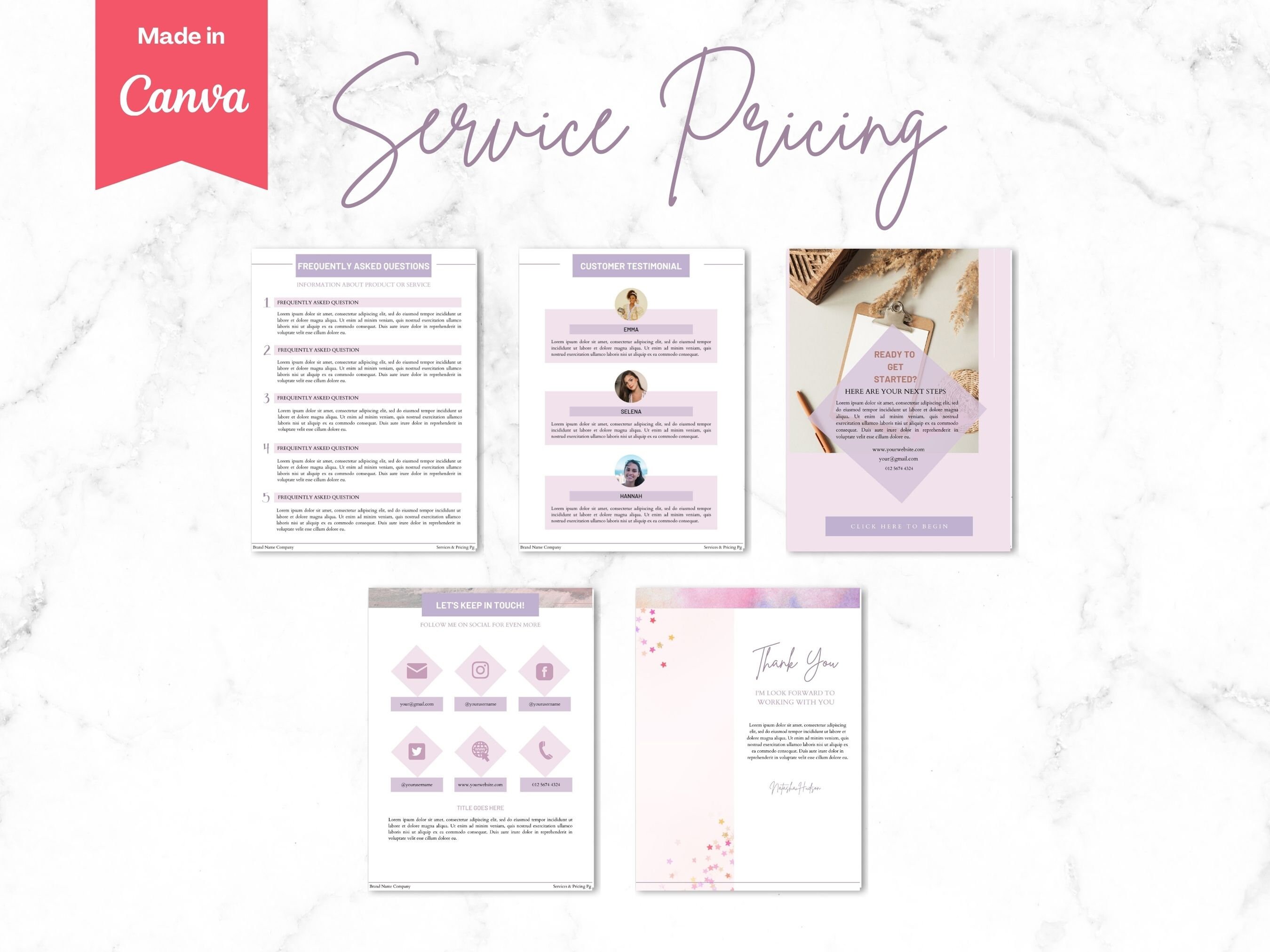 Services and Pricing Guide Canva Template, Pricing Template, Client ...