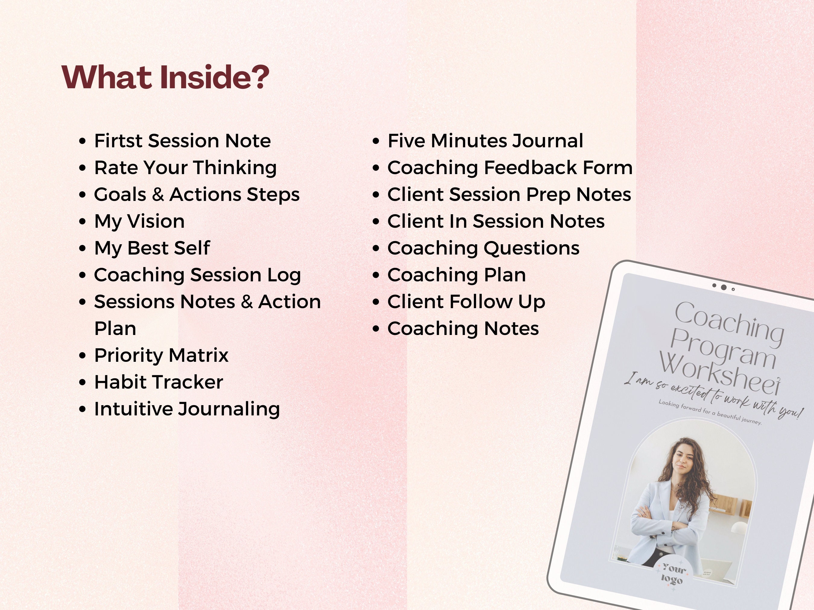 Done for You Coaching Session Worksheets Coaching Toolkit - Etsy