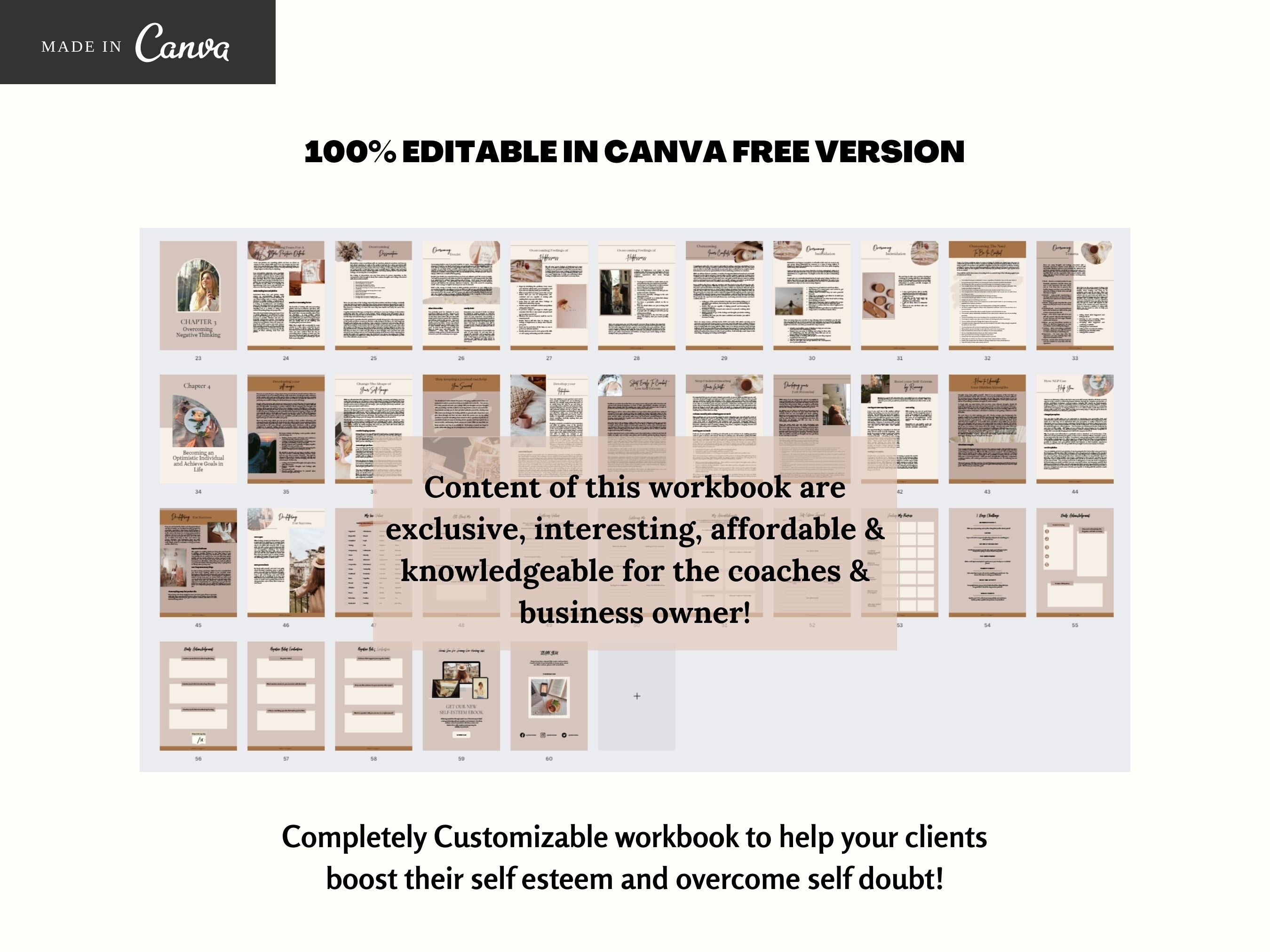 Done for You Ebook Self Esteem Workbook Life Coaching Tools - Etsy