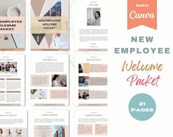 New Hire Welcome Packet, New Employee Guide, Employee Welcome Package, Employee Onboarding Canva Template, Employee Handbook, Hr Manual