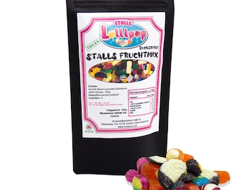 Suikervrije fruit snoepjes -Snoepmix -250g hoogwaardige snoepjes van Stalls Lollipop