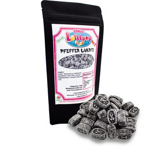 250g pepper licorice - The licorice candy with pepper is for the fans of strong intense liquorice