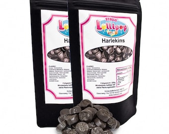 Harlequins - Regaliz Holandés - Regaliz Suave de Stalls Lollipop 500g