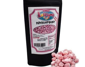 Bonbon Kirschfeuer - Chilli Kirschbonbons -  250g Scharfe Bonbons von Stalls Lollipop