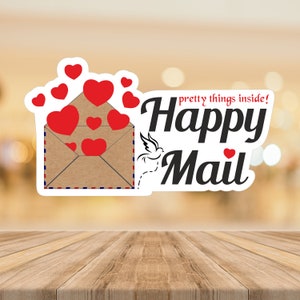 Heart Happy Mail Sticker: PNG, JPEG (Digital Download)