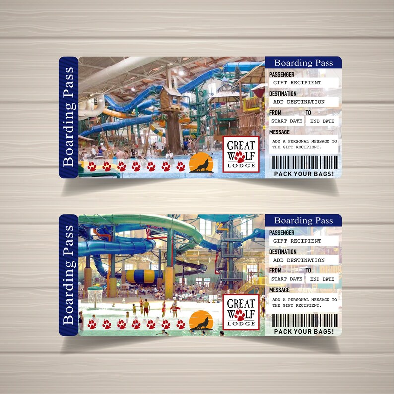 Printable Great Wolf Lodge Surprise Trip Reveal Tickets Etsy UK