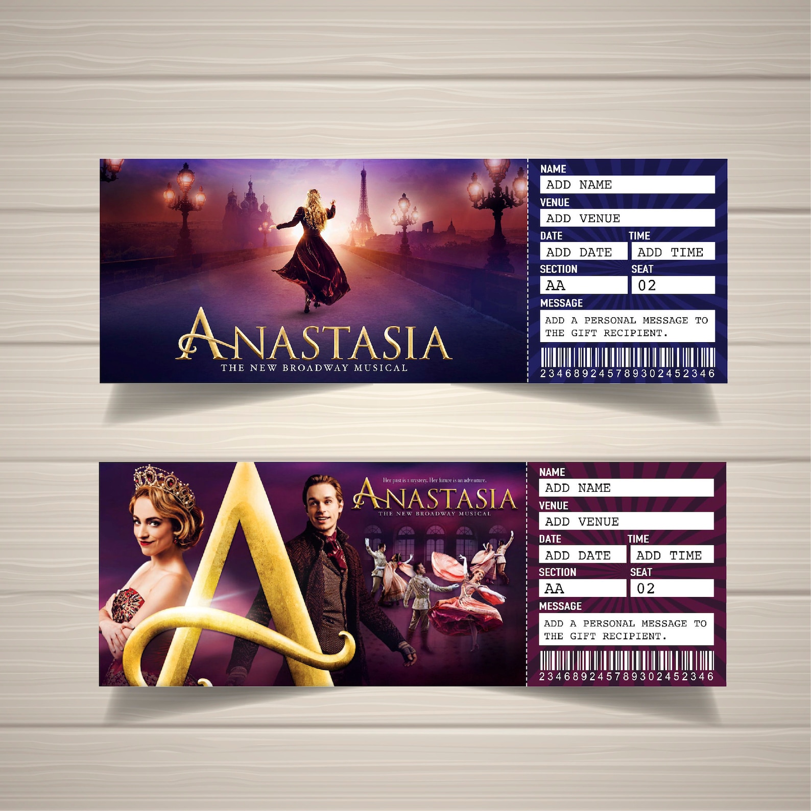 Printable Anastasia Broadway Surprise Ticket Anastasia the Etsy
