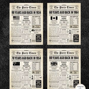 1964 UK, 60th Birthday Gift, 1964 newspaper, British 1964, UK 1964 Newspaper Poster, Back in 1964 BRITISH facts, Born in 1964 United Kingdom image 7