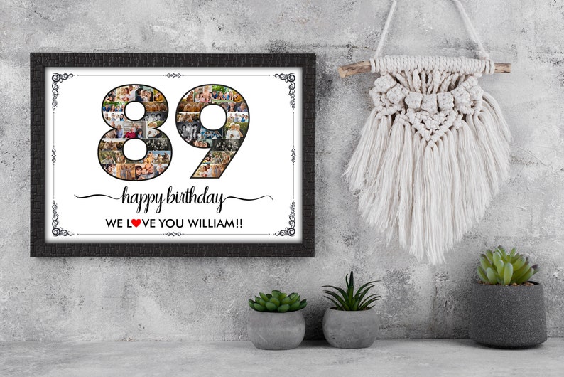 89th Birthday Gift 89th Birthday Party Decoration 89 Number - Etsy