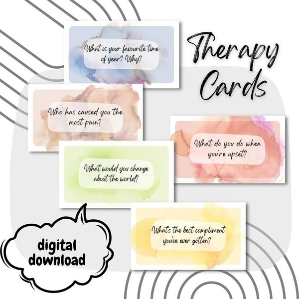 Conversation Starter Cards, Therapy Question Cards for Teens, Therapist