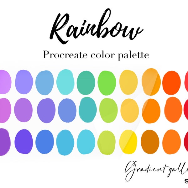 Rainbow Procreate Color Palette iPad Procreate Tools Rainbow Color Swtches Rainbow Color Palletes