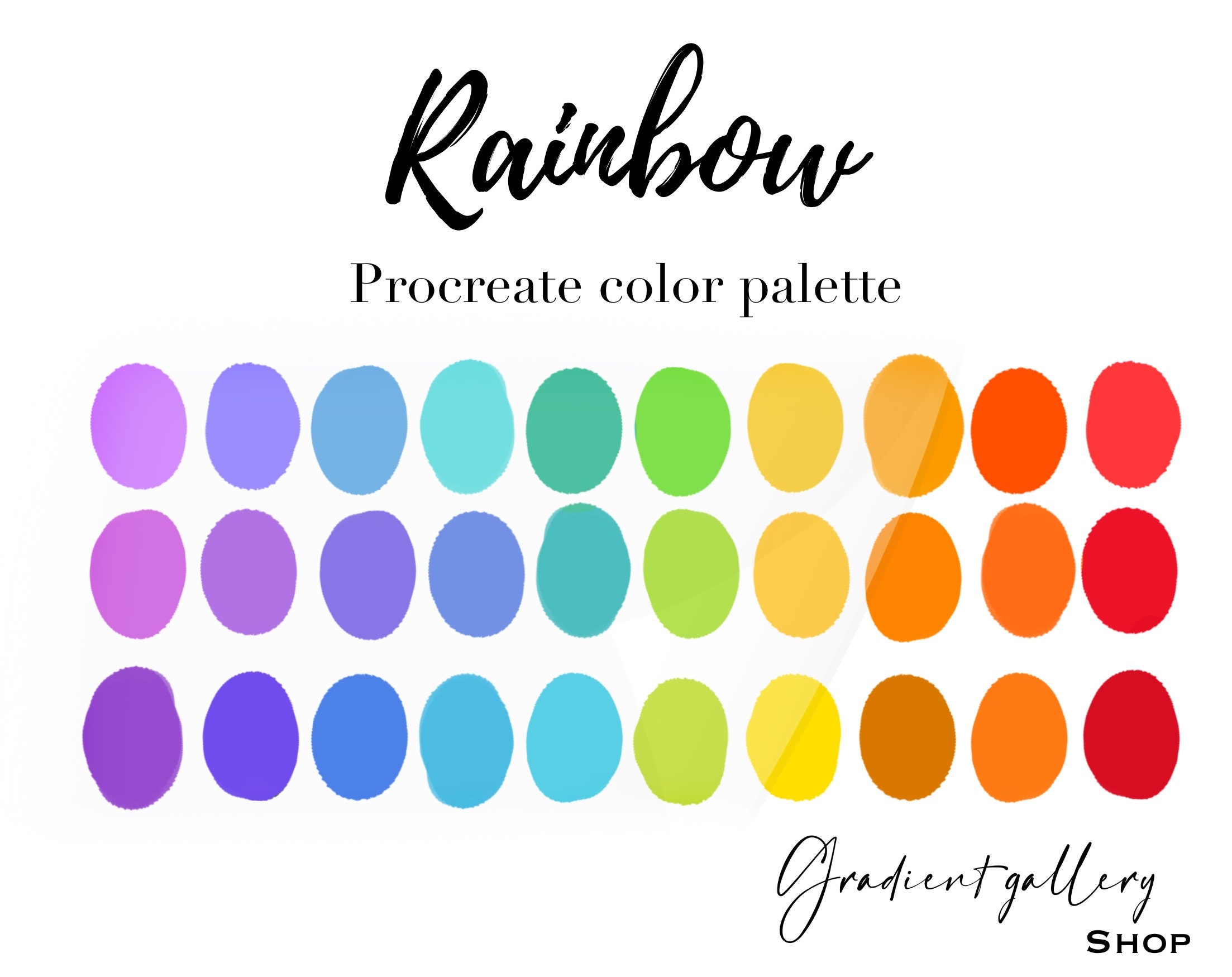 Rainbow Procreate Color Palette Ipad Procreate Tools Etsy Australia