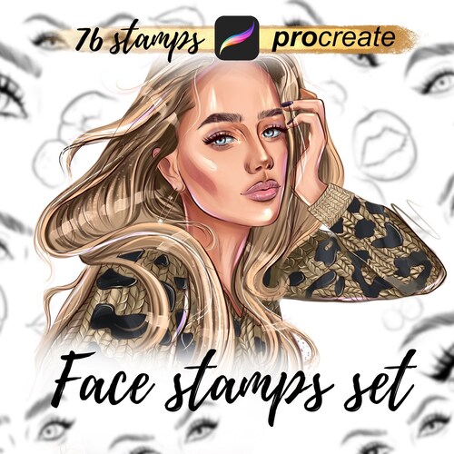 Procreate Full Face Brushes Set Face Templates Set for Etsy