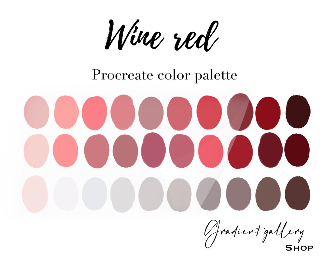 Wine Red Procreate Color Palette iPad Procreate Tools - Etsy