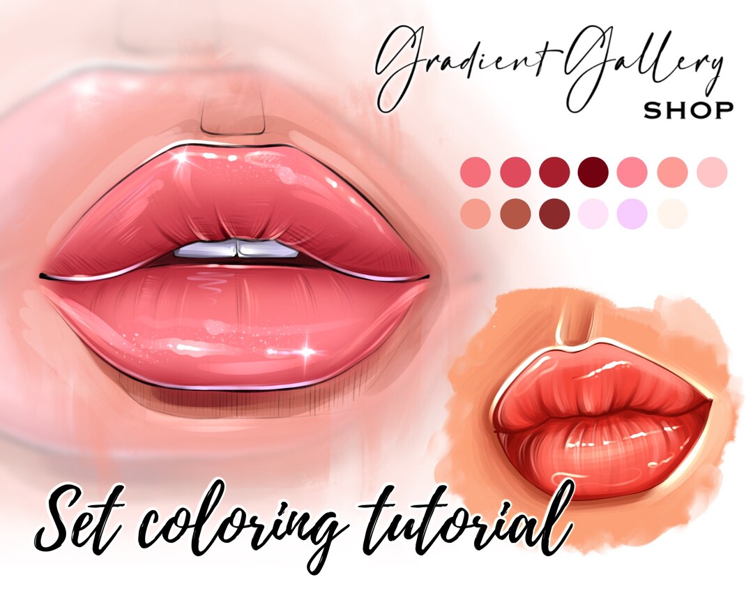 Procreate Lips Drawing and Coloring Tutorials Set Beginner Artists ...