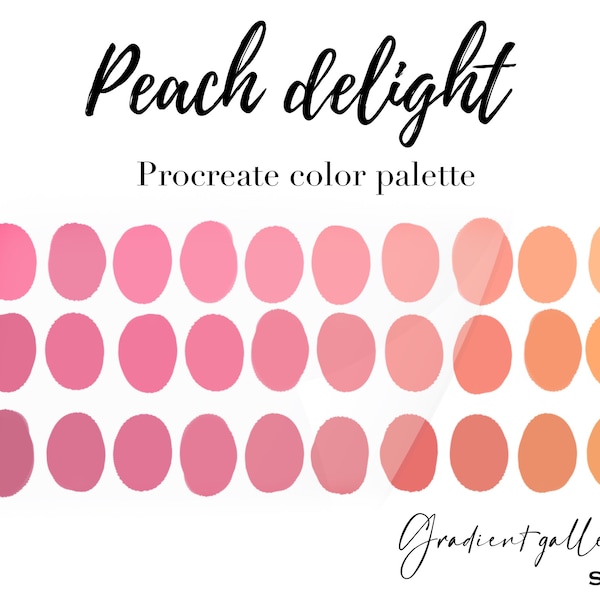 Procreate Color Pallete Peach Delight Procreate Color Palette iPad Procreate Tools Pinky Color Swtches Food Color Palletes