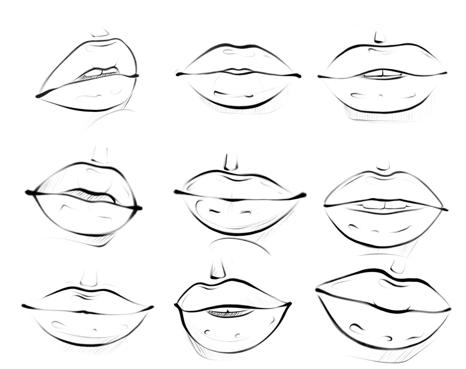 Lips Template Procreate Lips Brushes for Coloring Brush Set Etsy