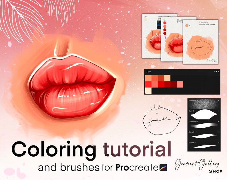 Procreate Lips Coloring Tutorial Beginner Artists Coloring Etsy
