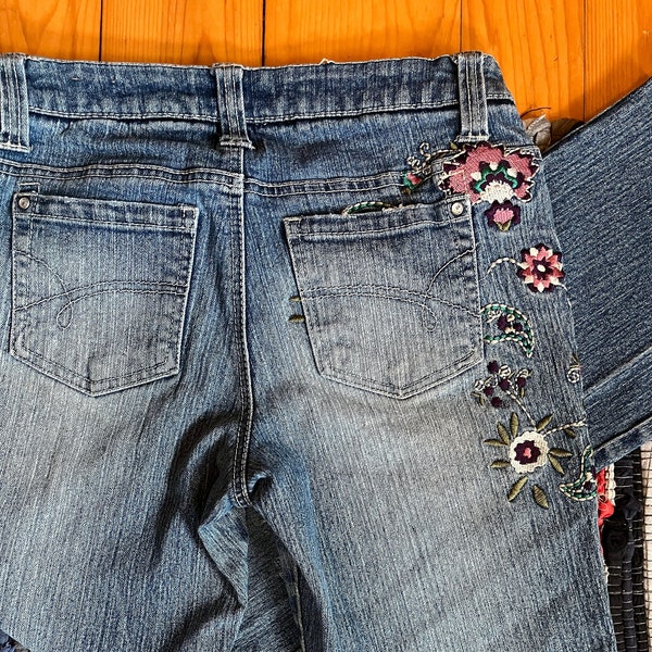 Embroidered Jeans - Etsy