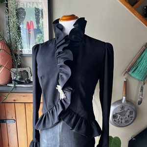 Ruffled Collar Coat - Etsy