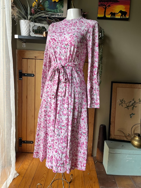 【DIANE VON FURSTENBERG】Tulip midi dress Vintage 70s Iconic Diane Von Furstenburg Tulip Print Jersey
