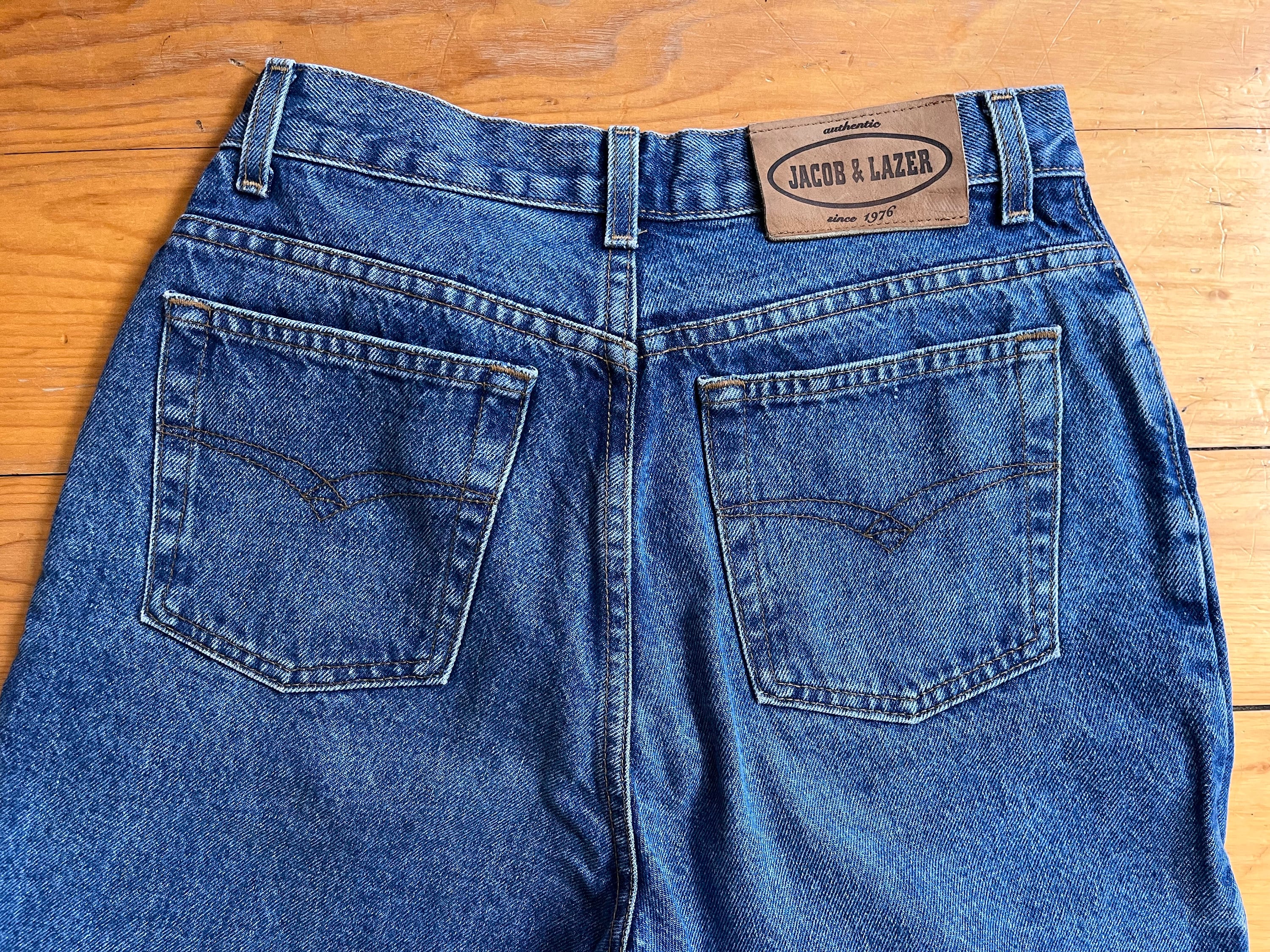Vintage 90s Jacob & Lazer Stonewash Tapered Jeans / Retro