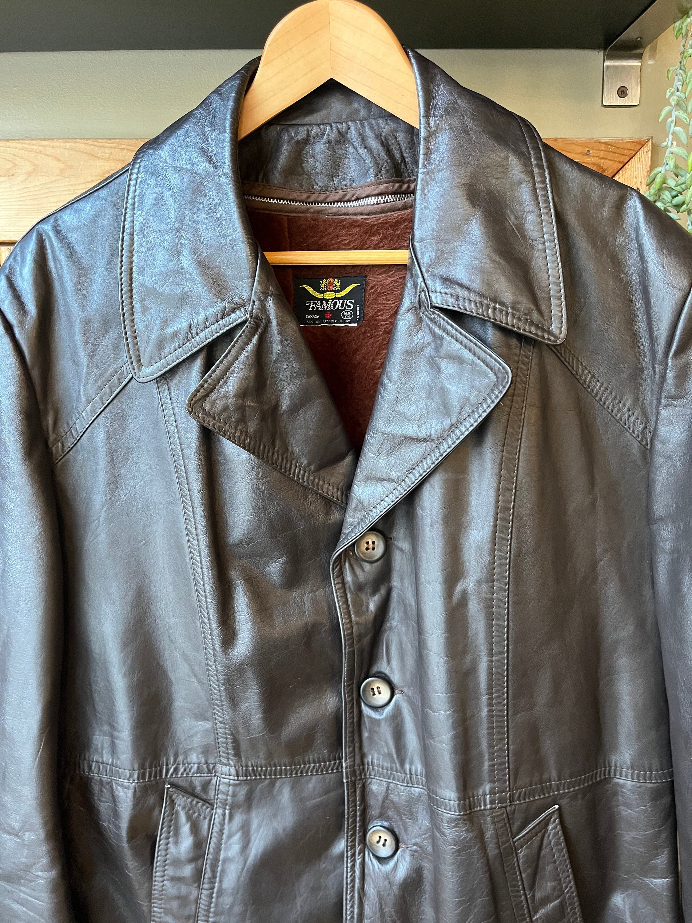 Vintage 70s Dark Brown Leather Jacket With Zipped in Faux Fur Lining / Retro 1970s Genuine Leather Button-up Coat by Famous Canada - Etsy Vintage 70s Dark Brown Leather Jacket With Zipped in Faux Fur Lining / Retro 1970s Genuine Leather Button-up Coat by Famous Canada - Etsy