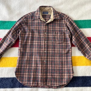 Vintage 70er 80er Jahre Pendleton Wolle Kariertes Flanell Hemd | Hergestellt in den USA | Herren L