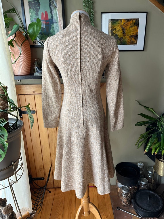 Vintage 70s Leo Chevalier Light Brown High Neck F… - image 3