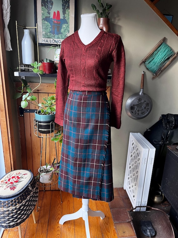 Pleated Skirt 60's Maxi Skirt Vintage 50s Hunting MacKinnon