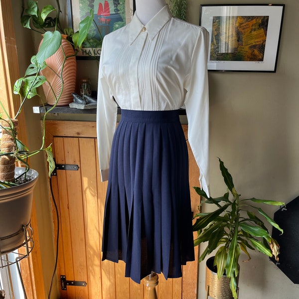 Blue Pleated Skirt - Etsy