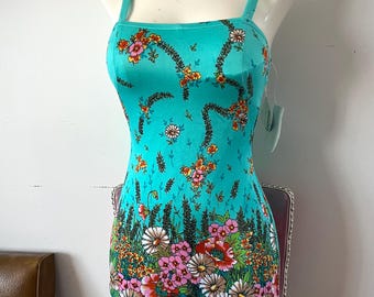 Deadstock 70s ‘Astor Swimwear’ Floral One Piece Swimsuit | Vintage Bombshell Bathing Suit | Sm-Med