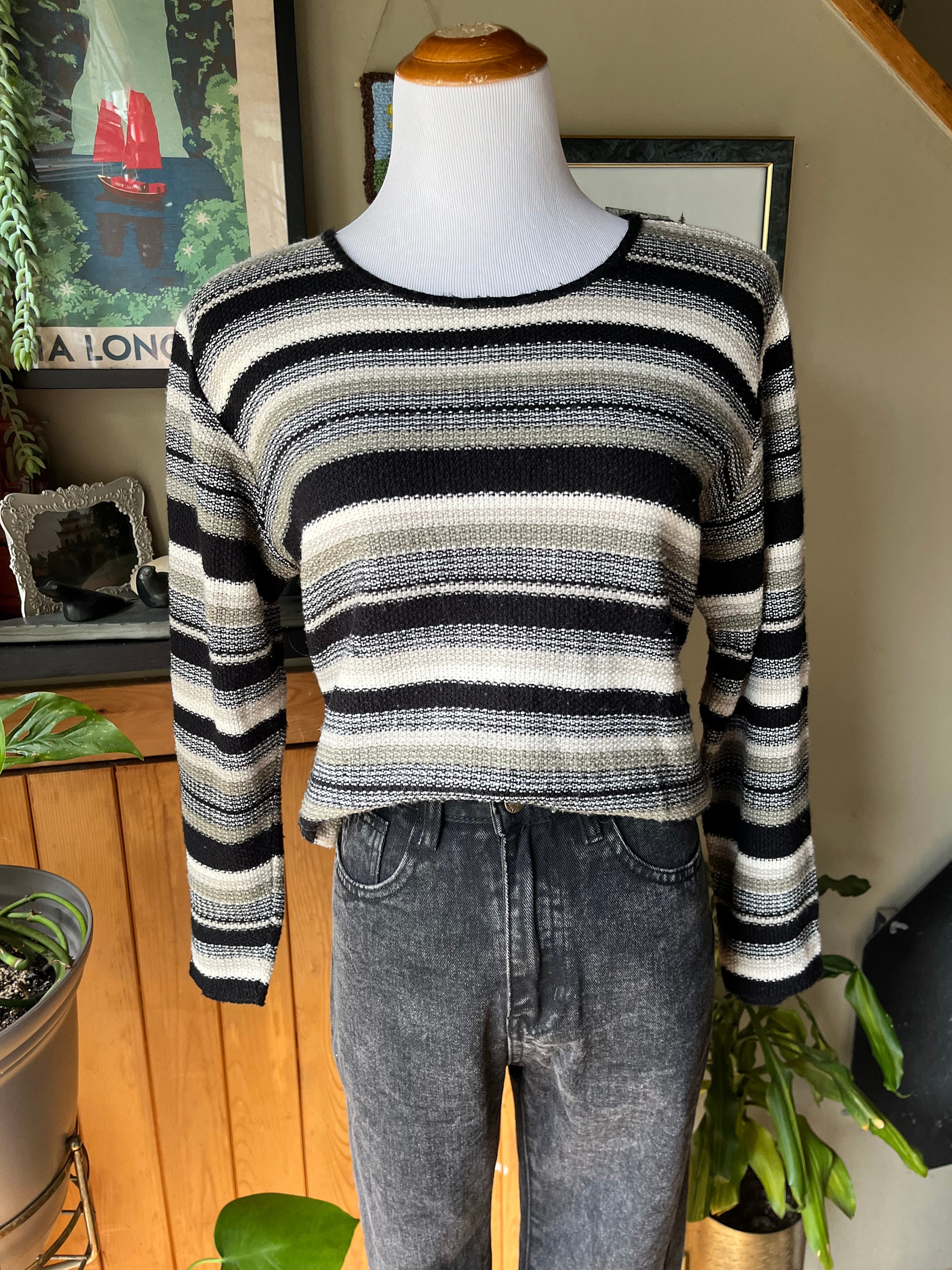 トップス VTG 90s yfm hemline jumper Women's jumper Yanbay - MELANGE JUNGLE 42 Long sleeve Green