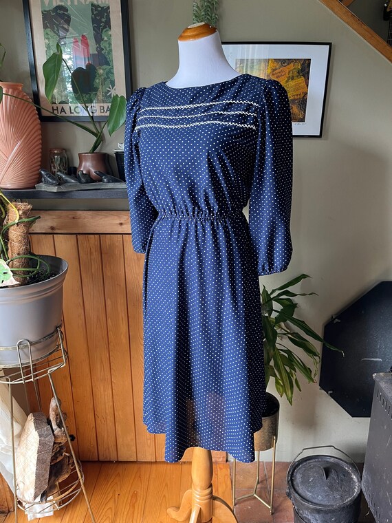 70’s Blue and White Midi Dress main image 1