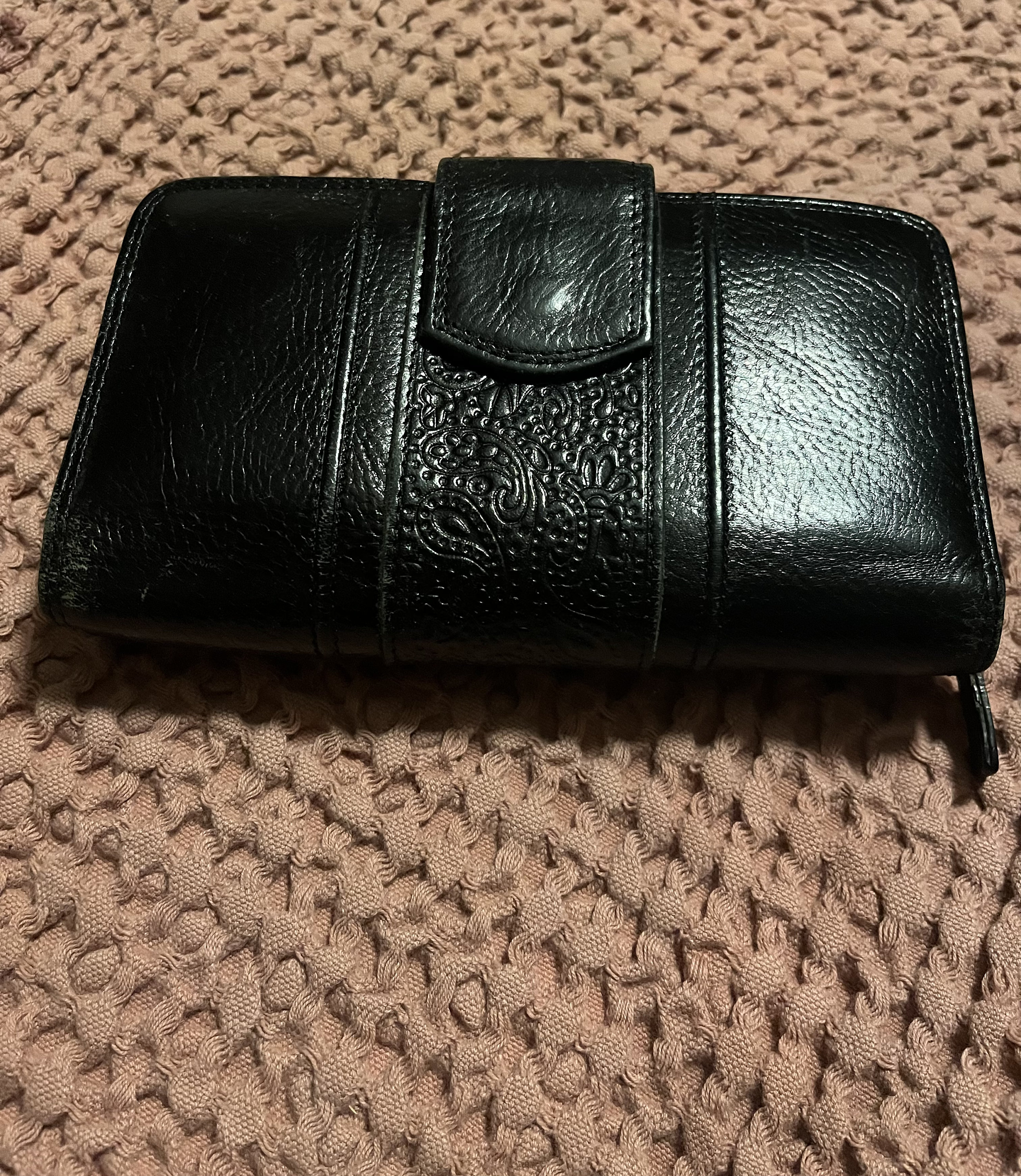 90sヴィンテージ財布 Vintage 80s 90s Black Genuine Leather Wallet / Retro 1990s