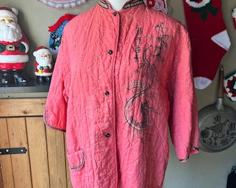 70s Shadowline Pink Bed Jacket Lace Short Robe - Etsy