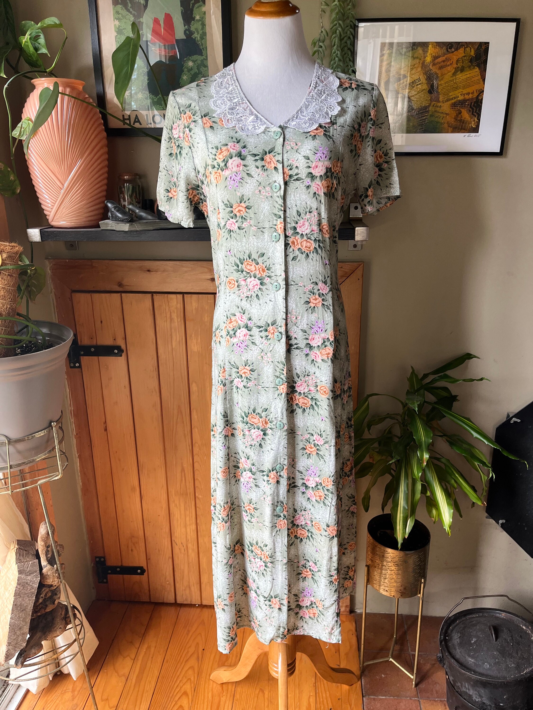 Sage Retro Vintage Dress by MQ1990