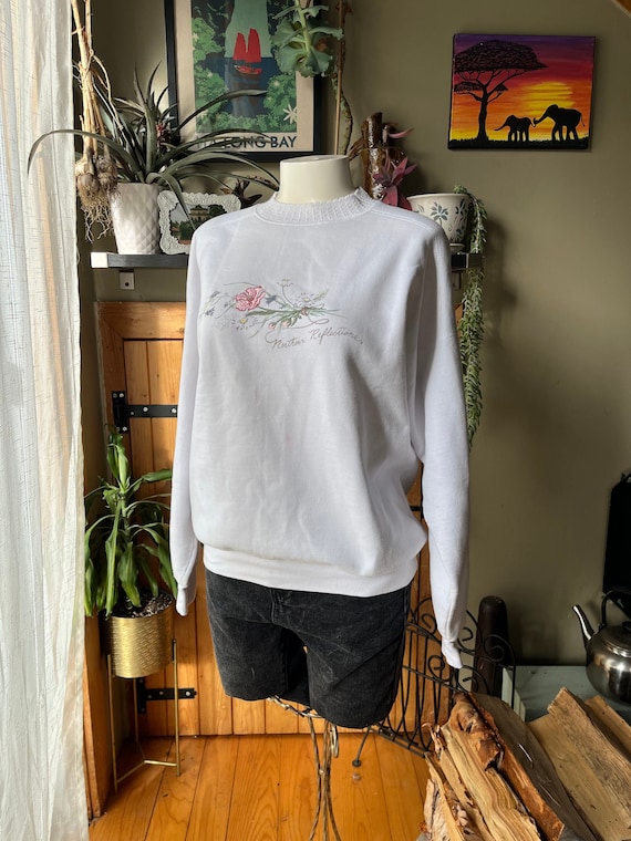 Vintage 80s Northern Reflections White Pullover Cr