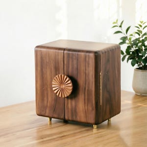 Walnut  Jewelry Box: Necklace Rings Bracelet Organizer Luxury Gift for wife Mom