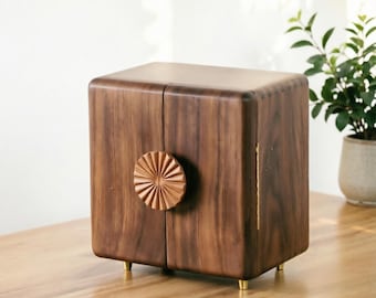 Walnut  Jewelry Box: Necklace Rings Bracelet Organizer Luxury Gift for wife Mom