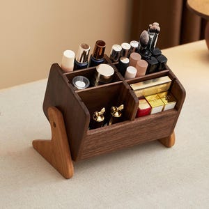 Desktop dressing table cosmetics storage rack, lipstick, eyeshadow and makeup brush storage, rotatable shelf,Makeup Beauty Box,Gift for her