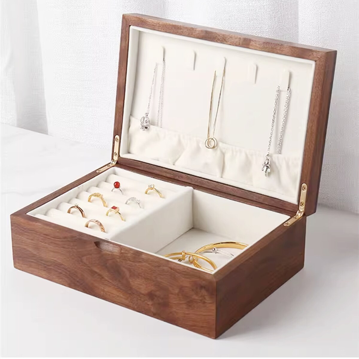 Engrave Walnut Jewelry Box for Women,high-quality Solid Wood Jewellry Box,necklace Watch Organizer Storage,birthday Anniversary Gift Wife - Etsy