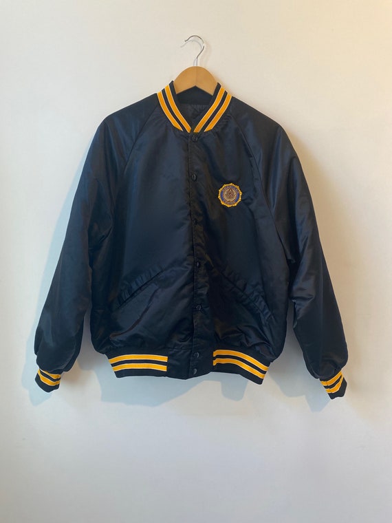Vintage Varsity Black and Yellow Jacket American Oversized Etsy Ireland