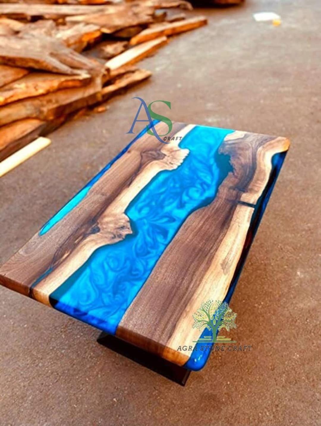 Live Edge Wood Epoxy Dining Table Epoxy Center Table Epoxy Etsy