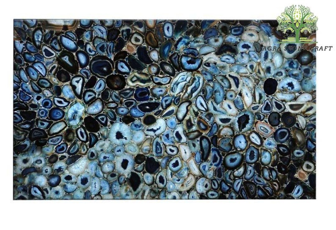 Natural Blue Agate Countertop Agate Dining Table Agate Etsy