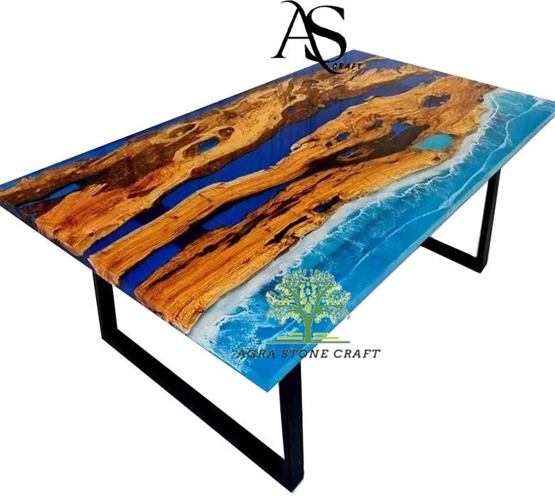 Epoxy Ocean Resin River Table Kitchen Epoxy Table Unique Etsy