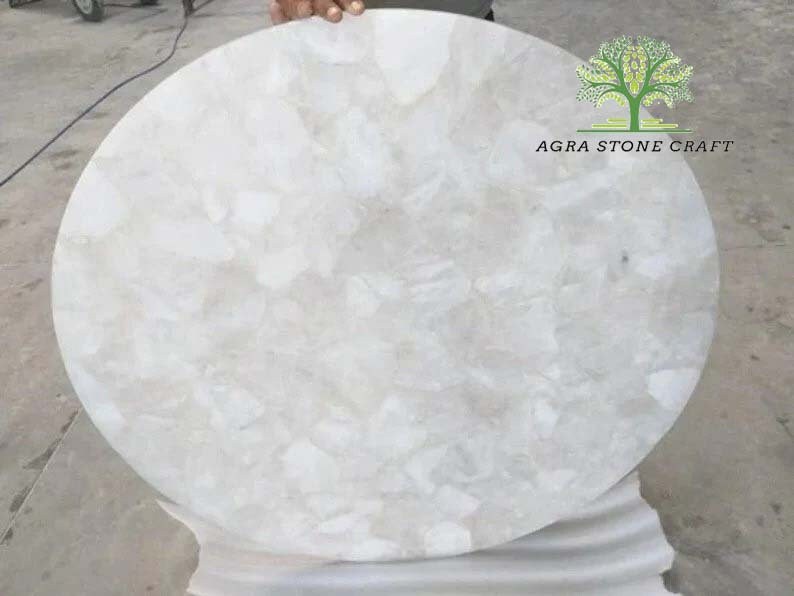 Natural White Quartz Table Round Table Top for Home Decor Etsy