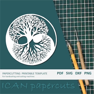 Tree of Life - Papercut Template - Handcut / Pdf File / Papercutting / DIY / Svg file / Personal & Commercial use