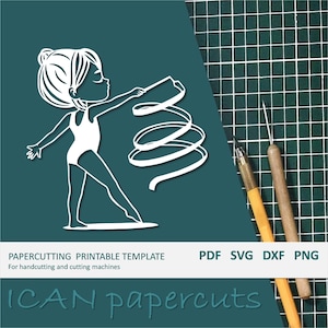 Tiny Athletic - Papercut Template - Handcut / Pdf File / Svg file / Papercutting / DIY / Personal & Commercial use